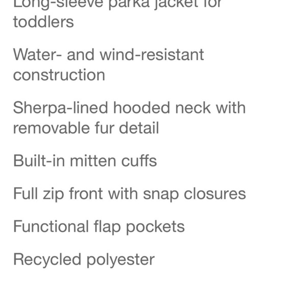 Toddler boys parka jacket with attached faux fur hood nwt - Picture 3 of 6